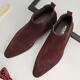 44 Mens Real Suede Leather Chelsea Ankle Boots Shoes Pointy Toe Business Pull on