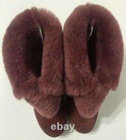 Australia Luxe Collective Yael Boots Purple Suede Shearling Lined Womens Size 10