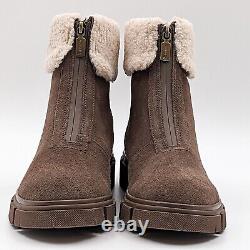 Blondo Women Plaka Faux Fur Trim Cuff Waterproof Brown Suede Boots size 10