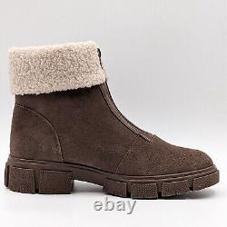 Blondo Women Plaka Faux Fur Trim Cuff Waterproof Brown Suede Boots size 10