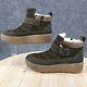 Bos. And Co. Boots Womens 41 Iberia Insulated Zip Buckle Platform Green Suede