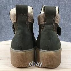 Bos. And Co. Boots Womens 41 Iberia Insulated Zip Buckle Platform Green Suede