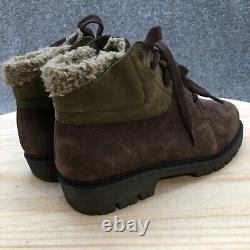 CAT Caterpillar Boots Womens 6.5 Wide Fret Fur Waterproof Green Leather P309733