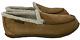 Columbia Big Sky Moccasin Mens Size 7 Brown Suede Faux Fur Lined Slippers