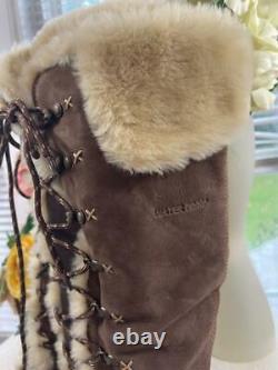 Earth Suede Faux Fur Knee High Boots Size 8.5b Bota500