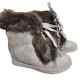 Henry Ferrera Boot Women's 9'Slinky' Flat Wedge Laces Faux Fur/Suede Brown EUC