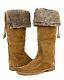 Jack Rogers Women's Nell Faux Fur Suede High Boots 9800 Size 6.5M