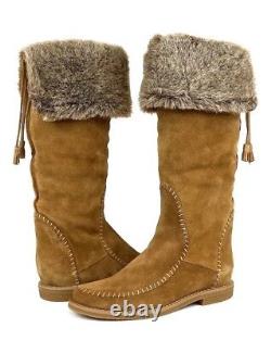 Jack Rogers Women's Nell Faux Fur Suede High Boots 9806 Size 7.5