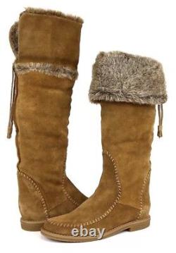 Jack Rogers Women's Nell Faux Fur Suede High Boots 9806 Size 7.5