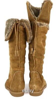 Jack Rogers Women's Nell Faux Fur Suede High Boots 9808 Size 7 New