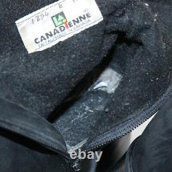 La Canadienne Women'sWaterproof Boots Size 8 Black Suede Fur Cuff Block Heel