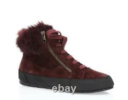 Manas Surle fil Women's red whine suede with faux fur cuff trainers sz. 37