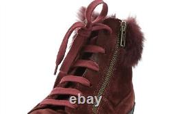 Manas Surle fil Women's red whine suede with faux fur cuff trainers sz. 37