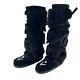 Manitobah tall wrap mukluks fur lace up winter boots black women's size 7 withcoa