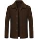 Men Single Breasted Jacket Short Reversible Woolen Fleece Coat Faux Suede Button