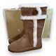 Michael Kors Shearling Lined Suede Tall Boots Caramel Brown Women's 8