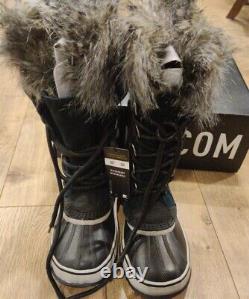 NEW? Sorel Womens Joan of Arctic Boots BLACK AND QUARRY (STONE) SIZE 6