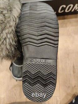 NEW? Sorel Womens Joan of Arctic Boots BLACK AND QUARRY (STONE) SIZE 6