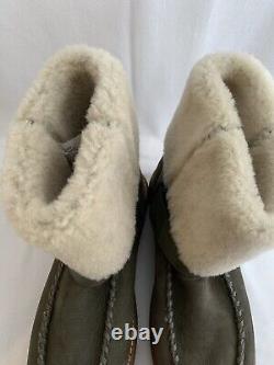 NWT Coach Green Suede Fur Lined Ankle Boots Sz 8M