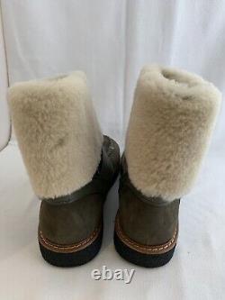 NWT Coach Green Suede Fur Lined Ankle Boots Sz 8M