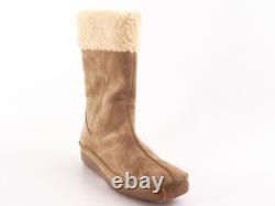New HUSH PUPPIES Suede Fur Women Mid-Calf Casual Flat Comfort Side Zip Boot Shoe