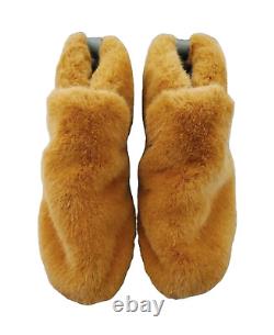 New Rag & Bone Eira Faux Fur Slipper Booties In Camel Size 7 / 37