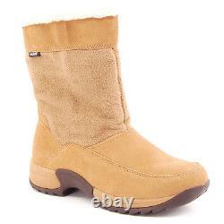 New SPORTO Women Suede Fabric Mid Calf Winter Snow Flat Pull On Boots Sz 10 M