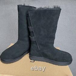 New Ugg Boots Women's 6 Black W Alethia Boot In Box Winter Warm Faux Fur Lined