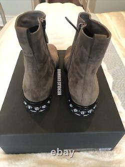 Nicholas Kirkwood Casati Faux Pearl Leather Ankle Boots Khaki Euro 40.5 $995