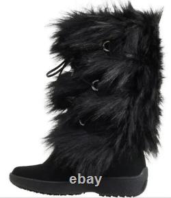 Oscar Sport Made In Italy Winter Ski Snow Boots Black Fur & Suede Sz 8? Nwt