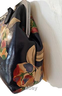Patricia Nash Rora Tooled Leather Frame Satchel Le Fleur Print- NWT Beautiful