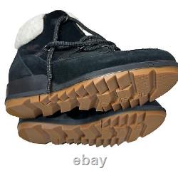 SOREL Evie Women Waterproof Boots Black Suede Cozy Faux Fur Shearling Size 8