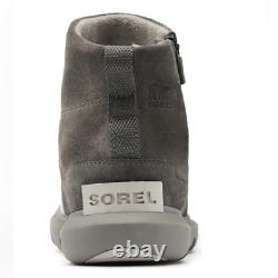 SOREL Explorer II Boot, Waterproof, Suede Bootie, Faux Fur, Size 7.5, Gray, NWT