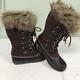 Sorel Women Joan of Arctic Faux Fur Cuff Winter Waterproof Boots brown size 9.5
