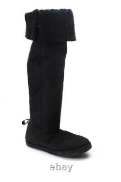 Stella McCartney Womens Slip On Faux Suede Knee High Boots Black Size 39