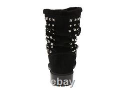 Stuart Weitzman Arctica Women's black suede faux fur studded boots sz. 5.5 M