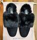 Stuart Weitzman Shoes Suede & Faux Fur Black Mules Size 7 $395 NWT