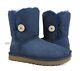 UGG Bailey Button II Navy Blue Suede Fur Boots Womens Size 5 -NIB