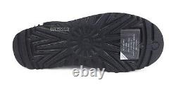 UGG Mini Bailey Bow II Black Suede Fur Boots Womens Size 11 -NIB