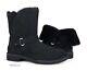 UGG Syden Black Suede Fur Boots Womens Size 8 -NIB
