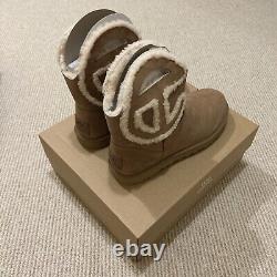 UGG x Telfar Logo Mini Chestnut Fur Boots Mens Sz 12 / Womens Sz 14 BRAND NEW