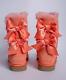 US Size 7 UGG Women's Bailey Bow Satin Suede Leather in Starfish Pink