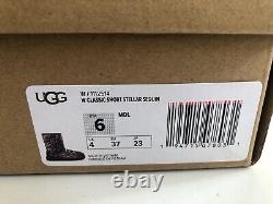 Ugg Classic Short Stellar Sequin Medallion Sparkles Boots Us 6 / Eu 37 / Uk 4