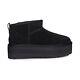 Ugg Classic Ultra Mini Platform Black Fur Suede Women's Boots Size Us 9/uk 7 New