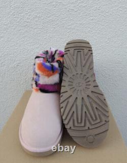 Ugg Fluff Mini Quilted Motlee Suede/ Sheepskin Boots, Women Us 8/eur 39-nib