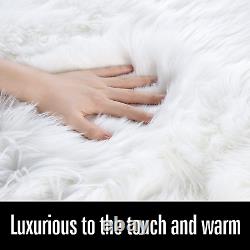 Ultra Soft Fluffy Rugs Faux Fur Sheepskin Area Rug for Bedroom Bedside Living Ro