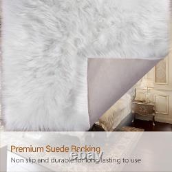 Ultra Soft Fluffy Rugs Faux Fur Sheepskin Area Rug for Bedroom Bedside Living Ro