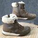 Weatherproof Vintage Boots Womens 8 Chloe Winter Snow Shoes Brown Suede Lace Up