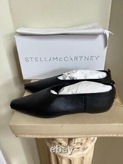 Women's NIB Black STELLA MCCARTNEY Ballerina Anklet Flats Size 40