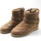 Zadig & Voltaire Khaki Tan Quilted Suede Faux Fur Lined Ankle Winter Boots 36